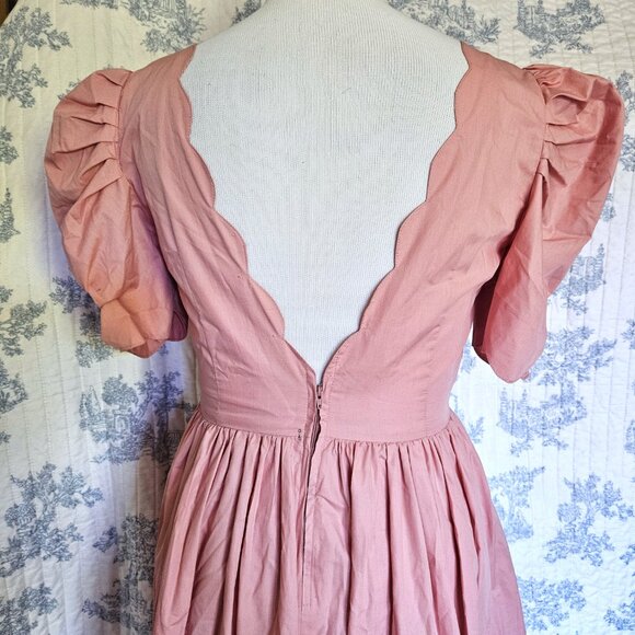 Size M Vintage 1980s Puff Sleeve Maxi Dress As Is - Picture 8 of 12